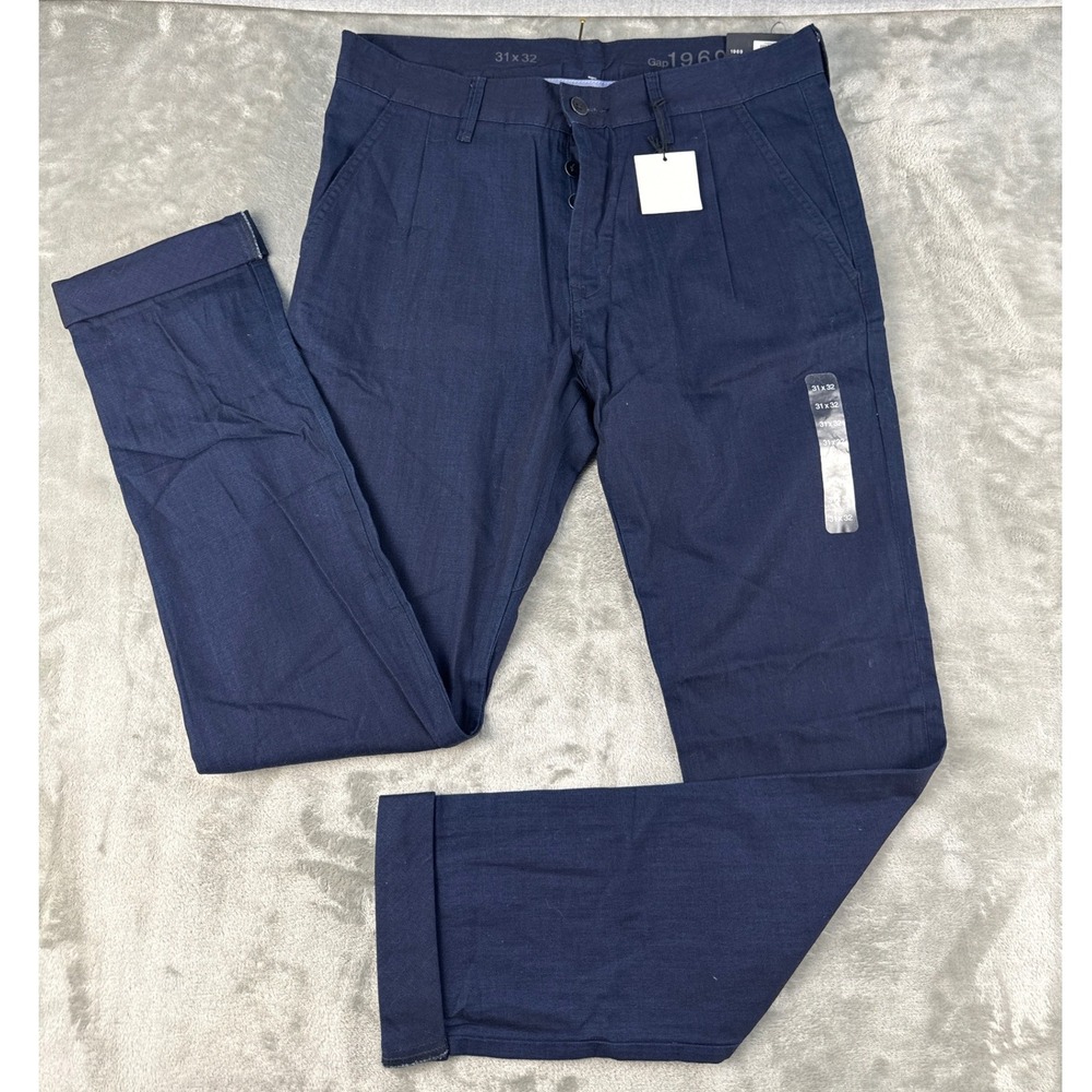 Gap 1969 Slim Trouser Jeans Mens 31x32 Navy Blue Ringspun Cotton Denim Tapered